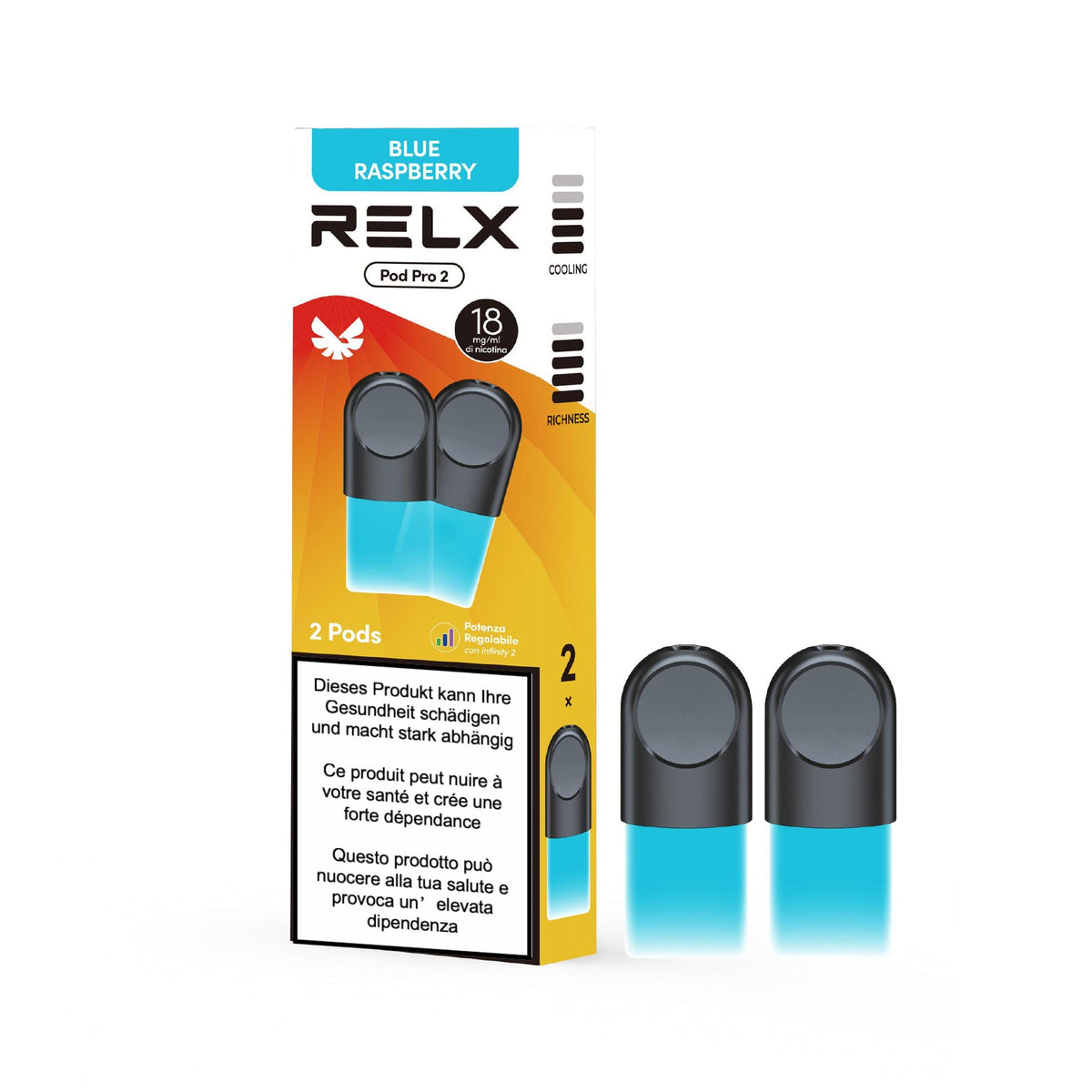 RELX Pro Pod 2 - Lampone Blu - 18mg/ml RELX Switzerland RELX Pro Pod 2 - Lampone Blu - 18mg/ml RELX Switzerland