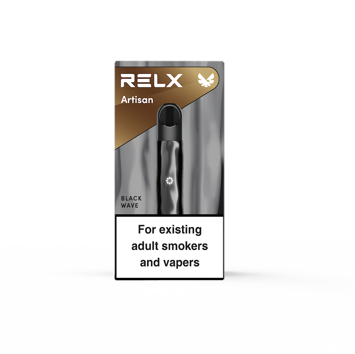 RELX Black Wave Device Packaging - the Premium Vaping Experience