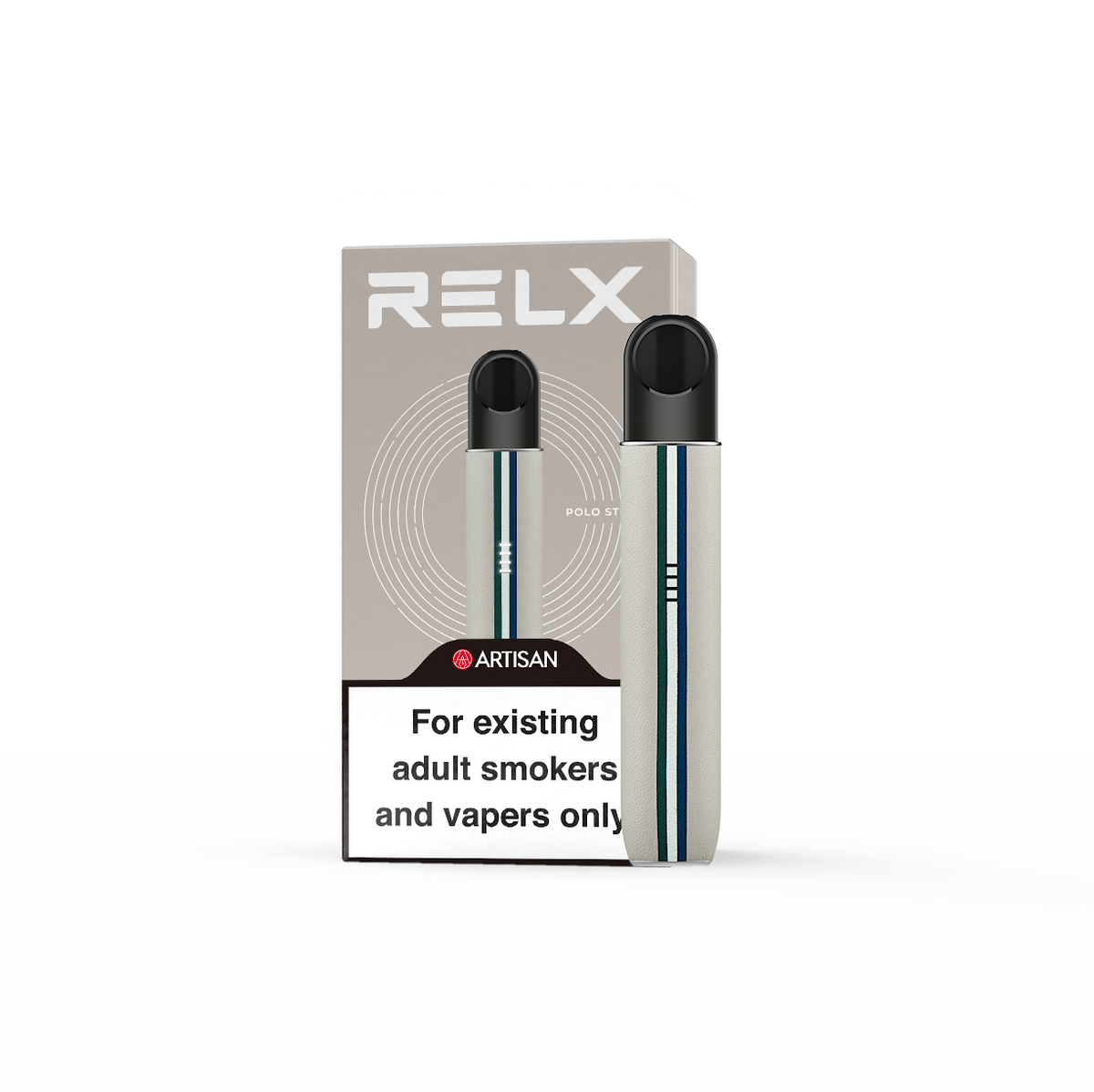 RELX Artisan Polo Stripe Device Packaging - the Premium Vaping Experience