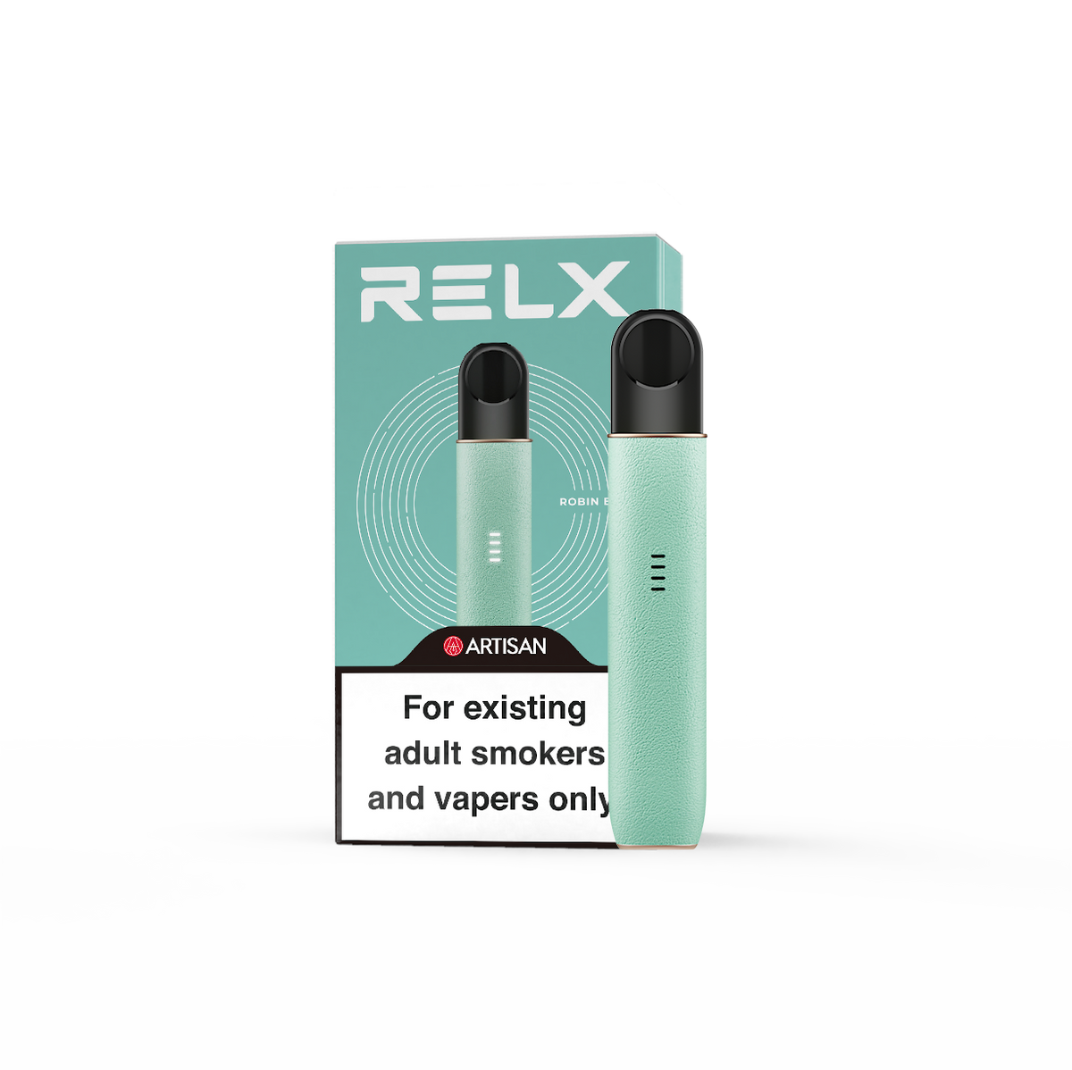 RELX Artisan Robin Blue Device Packaging - the Premium Vaping Experience