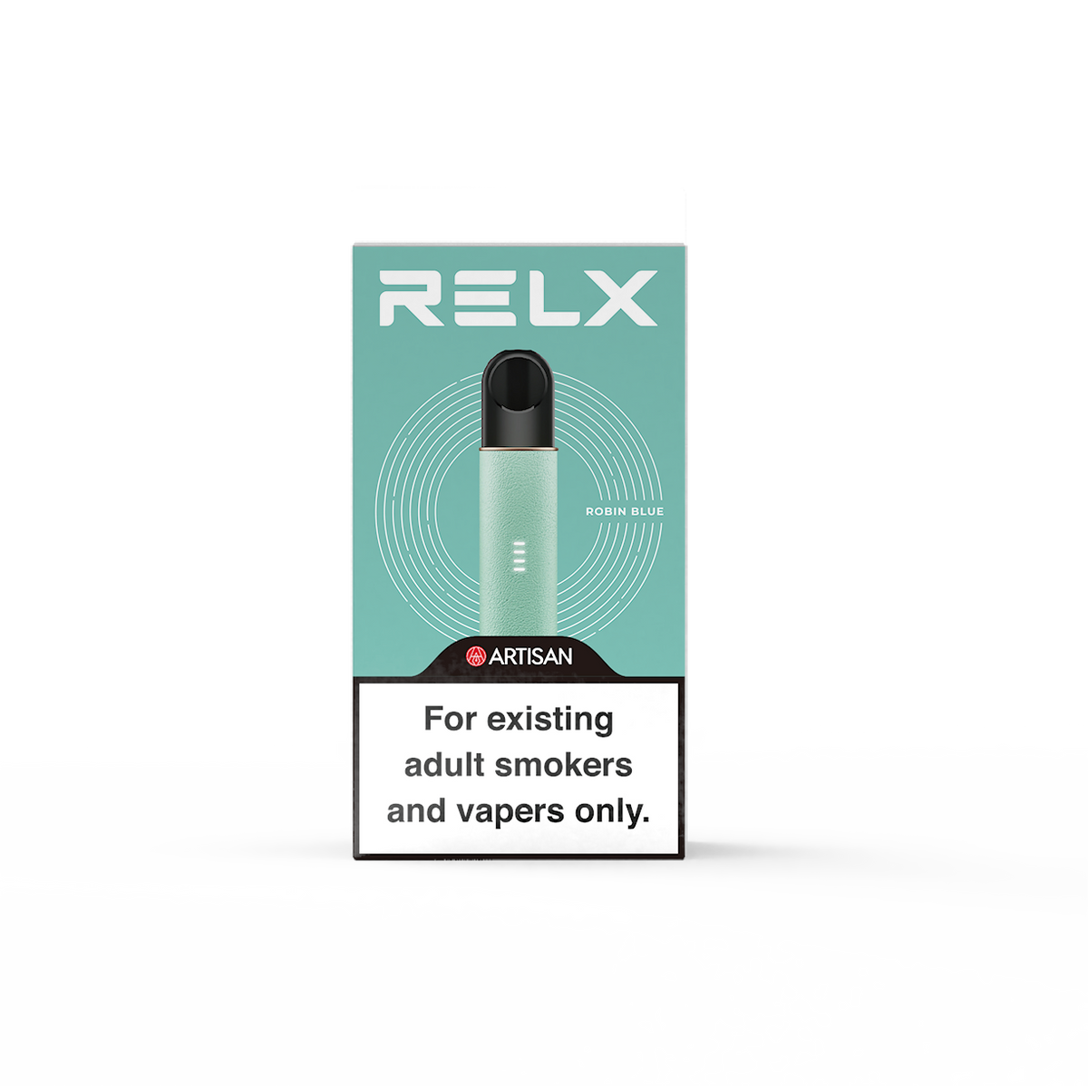 RELX Artisan Robin Blue Device Packaging - the Premium Vaping Experience