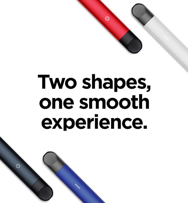 RELX Essential and RELX Infinity Devices displayed - Two Shapes, one smooth Experience