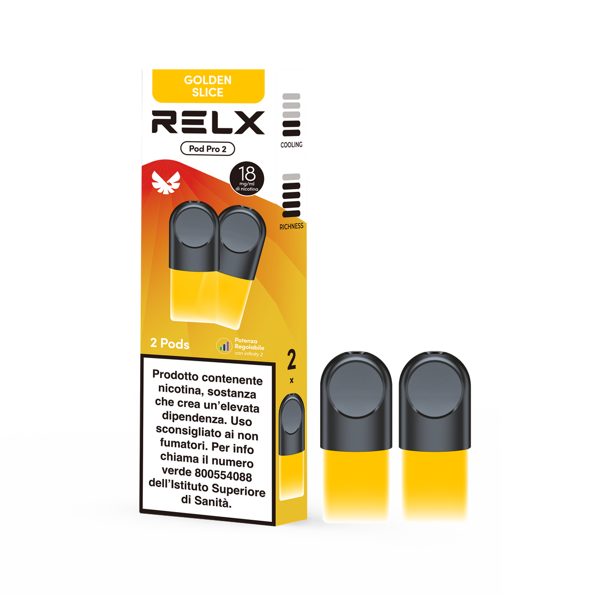 RELX Pro Pod 2 – Golden Slice (Mango) – 18 mg/ml